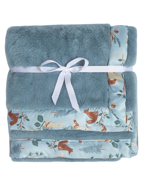 Modern Moments By Gerber Baby & Toddler Boy Plush Blanket With Satin Trim, Blue Bears