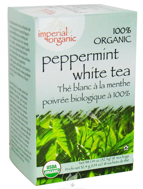 Uncle Lee's Tea 100% Imperial Organic Peppermint White Tea 18 Bag