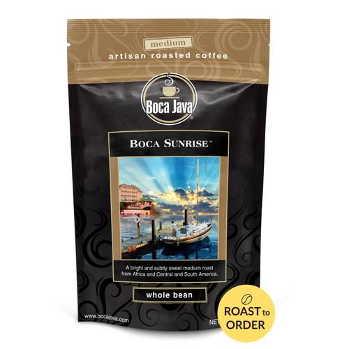Boca Java Boca Sunrise Whole Bean Coffee, Medium Roast, 8 Oz. Bag, 100% Arabica, Roast To Order