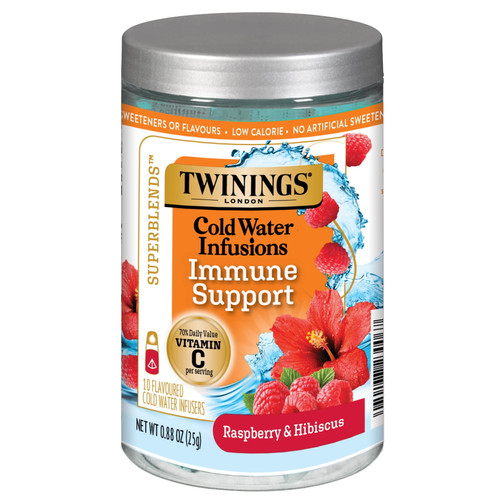 Twinings Superblends Cold Water Infusions Immune Support Raspberry & Hibiscus Flavoured, 10 Count