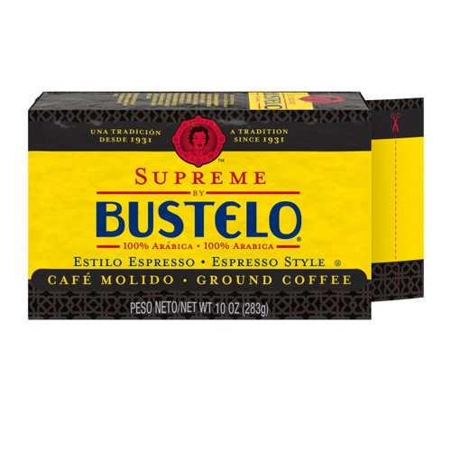 Supreme By Bustelo, Espresso Style Dark Roast Ground Coffee, Vacuum-packed 10 Oz. Brick
