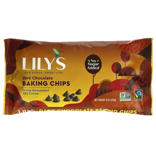Lily's Sweets, Dark Chocolate Baking Chips, 9 Oz (255 G)