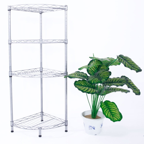Storage Shelves, Segmart Shelves For Storage Racks And Shelving Unit, 4 Tier Storage Cart With Shelves, Adjustable Wire Shelving Heavy-duty Metal Shelves For Storage Kitchen Bathroom, Silver, H1672