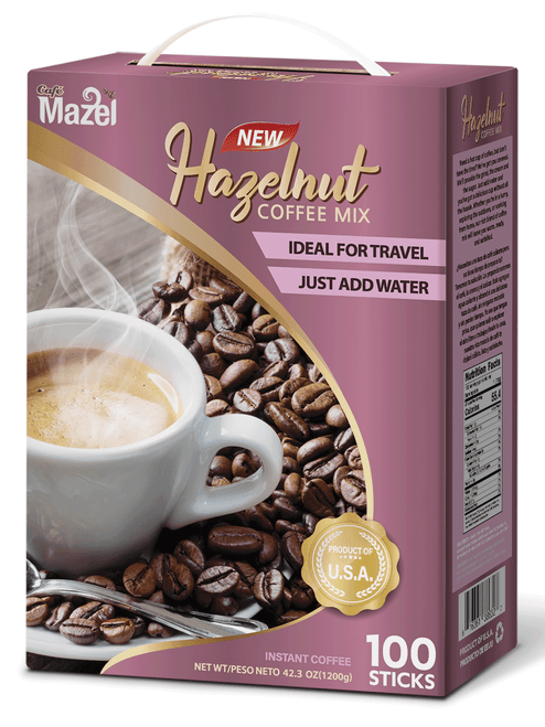 Cafe Mazel 3 In 1 Hazelnut Instant Coffee Mix - 100 Sticks