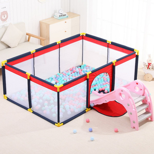 Yqsdg 75 Inch Large Kid Baby Playpen Breathable Mesh Folding Playard Indoors Outdoors Infant Children Play Game Fence (without Balls)