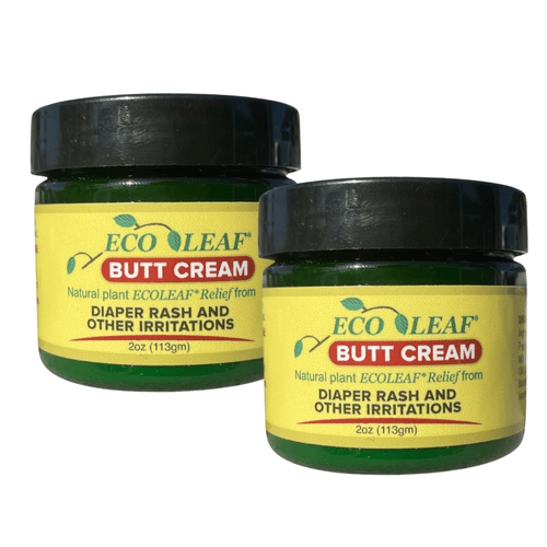 Ecoleaf Butt Cream (2 Pack) Symptomatic Rash Relief | Usa Made Organic Plant Extracts & Oils | Great For Diaper Rashes | Designed For Babies, Kids,, Athletes