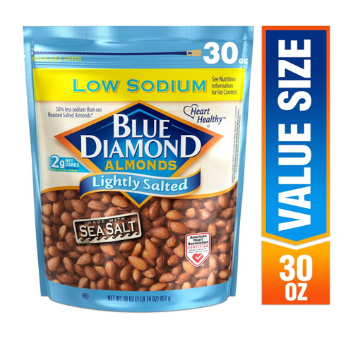 Blue Diamond Almonds Low Sodium Lightly Salted, 30.0 Oz