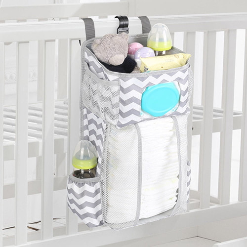 Mlfire Baby Crib Bag Hanging Diaper Nursery Organization Storage Bag Crib Caddy, Portabletoy Diapers Organizer Bag For Baby Changing Table Baby Shower Gifts Bedside Organizer For Diaper Nappy