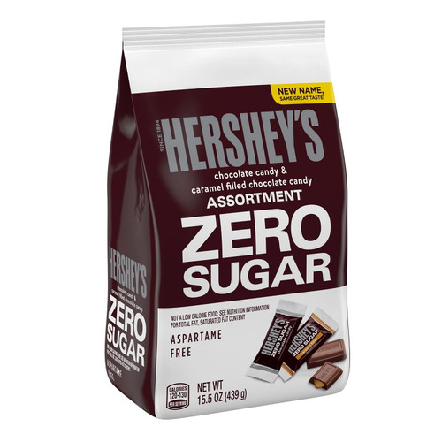 Hershey's, Zero Sugar Chocolate And Caramel Filled Chocolate Assortment Sugar Free Candy Bars, Individually Wrapped, 15.5 Oz, Bag (5 Count)