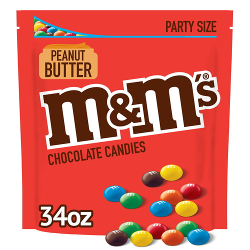 M&m's Peanut Butter Milk Chocolate Christmas Candy, Party Size - 34 Oz Bulk Bag
