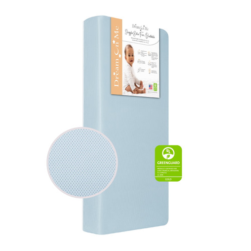 Dream On Me Snuggles Breathable Extra Firm Fiber Portable/mini Crib Mattress In Blue