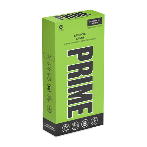 Prime Hydration Stick Pack, Lemon Lime, 9.49g, 6 Count