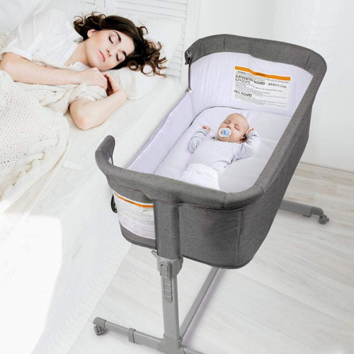 Koolerthings 3 In 1 Baby Bassinet, Bedside Sleeper For Baby, Playpen, Easy Folding Portable Crib (grey)