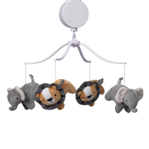 Bedtime Originals Jungle Fun Musical Baby Crib Mobile - Gray, Animals, Jungle
