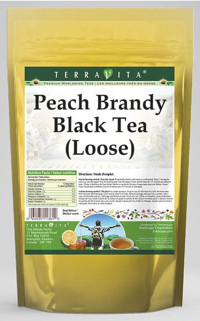 Terravita Peach Brandy Black Tea, (peach Brandy,loose Leaf Black Tea, 4 Oz, 1-pack, Zin: 534057)