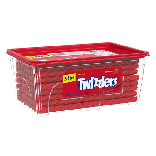 Twizzlers, Twists Strawberry Flavored Chewy Candy, Christmas, 5 Lb, Bulk Container