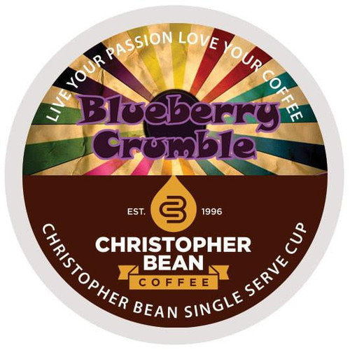 Christopher Bean Coffee Decaf Bluberry Crumble K-cup Coffee Pods, 18 Count For Keurig Brewers