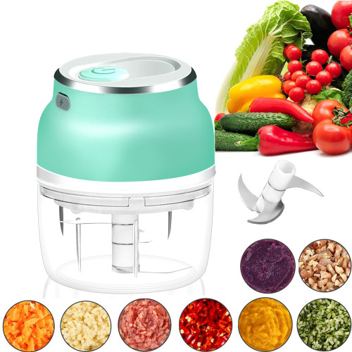 Visland Electric Garlic Chopper, 150ml Mini Garlic Chopper Portable Wireless Food Processor, Garlic Masher Mincer Crusher, Small Food Grinder With 3 Blades For Chop Onion Meat Nut Veggie Baby Food