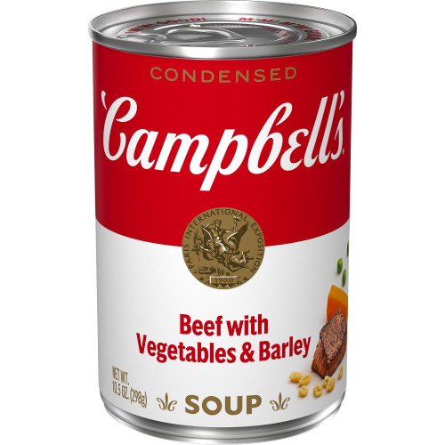Campbell's Condensed Beef With Vegetables & Barley Soup, 10.5 Ounce Can
