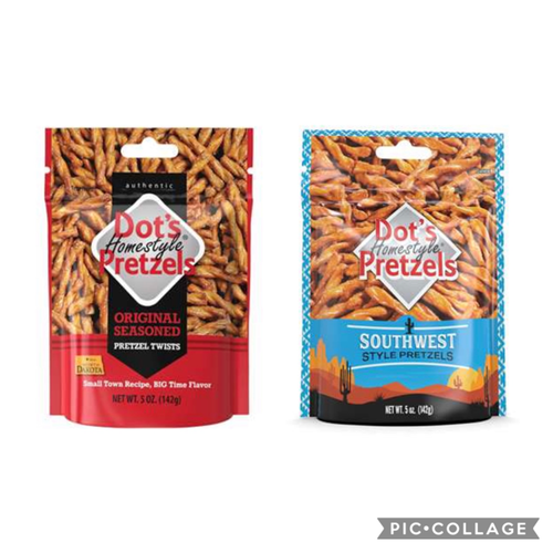 Dot's Homestyle Pretzels Variety Pack - Southwest Seasoned And Original Seasoned (5 Oz Each) 2 Bags Total
