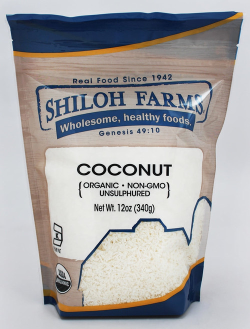 Shiloh Farms Organic Shredded Coconut -- 12 Oz Pack Of 4