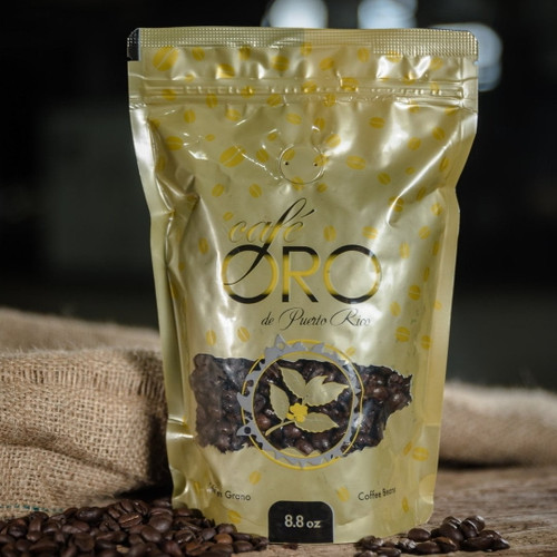 Cafe Oro Whole Beans 8.8oz, 100% Puerto Rican Coffee (8.8oz Bag)