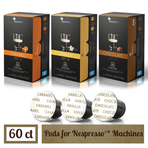 Barista Moments - 60 Ct Flavored Espresso Capsule Variety - Nespresso Machine Compatible