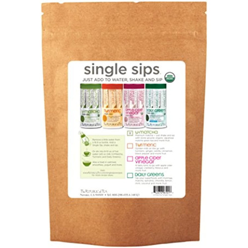 The Republic Of Tea Organic U-matcha Single Sips Sampler, 4 Single Servings Of Premium Instant Matcha