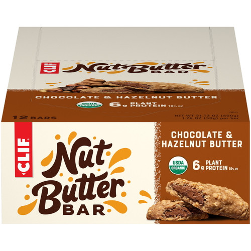Clif Bar, Snack Bars, Organic, Chocolate & Hazelnut Butter, 12 Ct, 1.76 Oz