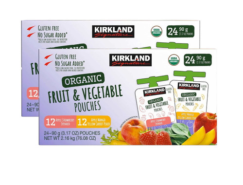 Kirkland Signature Organic Fruit And Vegetable Pouches, Variety Pack, 3.17 Oz, 24 Ct 2pk