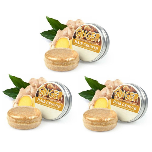 Ginger Hair Regrowth Shampoo Bar, Organic Solid Shampoo Bar Anti-hair Loss Natural Ginger Shampoo Soap For Hair Growth Repair Men And Women (3 Pcs)
