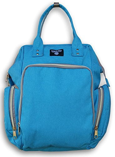 Jumping Daisy Large Backpack Baby Changing Diaper Bag (blue)