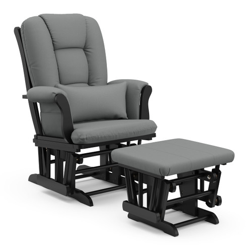 Storkcraft Tuscany Nursery Glider & Ottoman Black With Gray