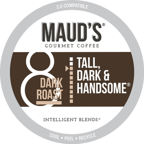 Maud's Dark Roast Coffee (tall Dark & Handsome), 100ct. Solar Energy Produced Recyclable Single Serve Dark Roast Coffee Pods – 100% Arabica Coffee California Roasted, Dark Roast K Cups Compatible