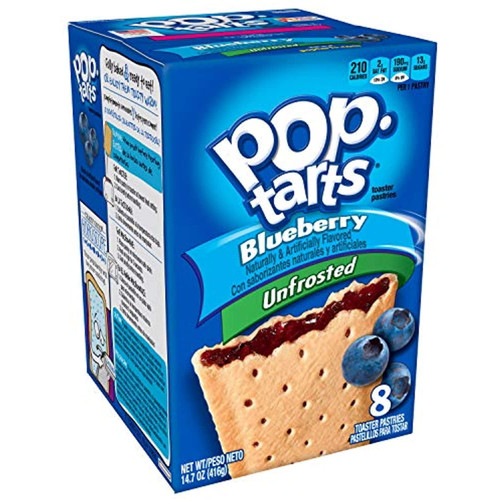 Pop-tarts Breakfast Toaster Pastries, Unfrosted Blueberry, Bulk Size, 96 Count (pack Of 12, 14.7 Oz Boxes)