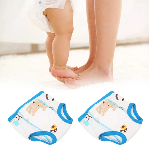 Tebru 2pcs Baby Cotton Training Pants Washable Cute Cartoon Deer Pattern Infant Toddler Potty Training Underwear, Infant Training Pants