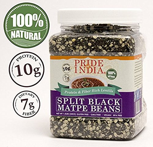 Pride Of India-indian Split Black Gram Matpe Beans Urad Dal-1.5 Lbs 680 Gm Jar