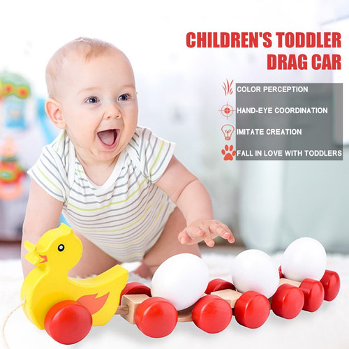 Ussuma Wooden Baby Walker, Cute Shape Drawing Rope Baby Walker Toy Gift , 2022 Halloween Puppy Toys