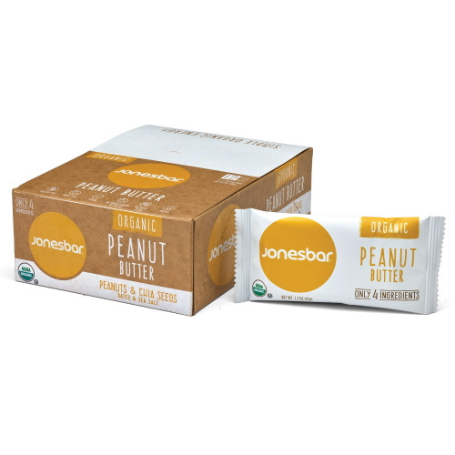 Organic Peanut Butter Fruit & Nut Bar, Jonesbar, Certified Organic & Kosher, Gluten Free, Vegan, 12 Count (pack Of 1)