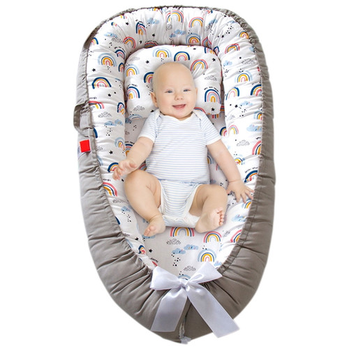 Dandelionsky Baby Lounger For Newborn Breathable Sleeping Nest Bed With Pillow Baby Lounger Soft Baby Nest Bed Portable