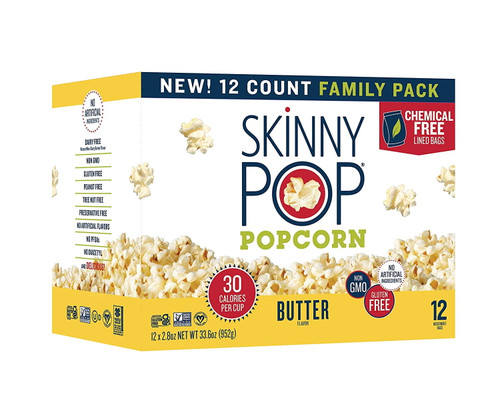 Skinnypop Butter Microwave Popcorn, 2.8oz Microwavable Bags (pack Of 12), Skinny Pop, Healthy Popcorn, Gluten Free