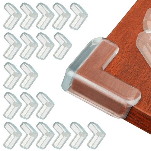 Eeekit Clear Corner Protectors Baby Safety Table Corner Guards L-shaped Edge Bumpers, 20 Pcs