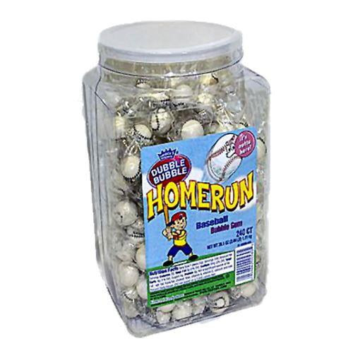 Dubble Bubble Home Run Baseball Bubble Gum - 240 Piece Tub