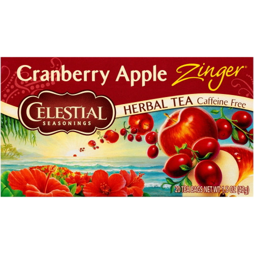 Celestial Seasonings Cranberry Apple Zinger Herbal Tea, 20 Ct Tea Bags