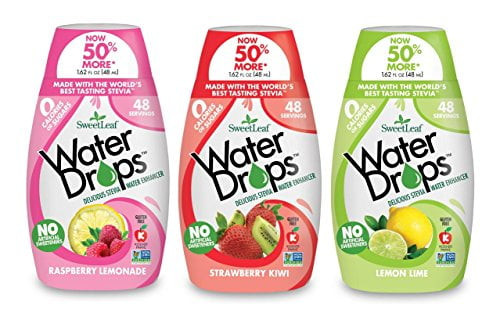 Sweetleaf Stevia Natural Water Drops Variety Pack With Raspberry Lemonade, Lemon Lime & Strawberry Kiwi (1.62 Ounce Each)