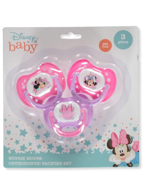 Disney Baby Girls' 3-pack Minnie Mouse Pacifier Set - Pink/multi, One Size