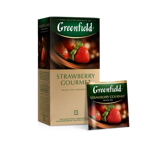 Greenfield Black Tea "strawberry Gourmet" 25 Tea Bags