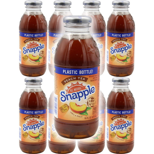 Snapple Peach Tea, All Natural, 16oz Bottle (pack Of 8, Total Of 128 Fl Oz)