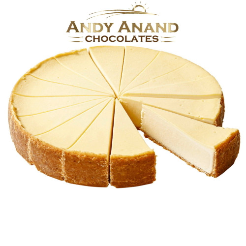 Andy Anand New York Cheesecake 9" Fresh Made In Traditional Way, & Greeting Card, Birthday Valentine, Christmas, Mothers Day, Wedding Anniversary (2 Lb)