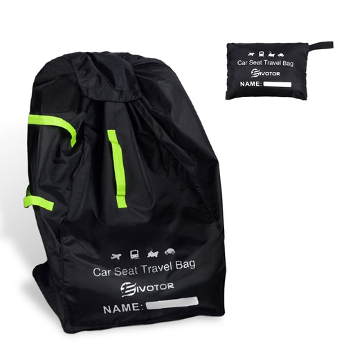 Durable Car Seat Travel Bag, Gate Check Bag For Baby Car Seats & Booster Seats, Easy Carry Gate Check Bag For Airport, Foldable With Pouch, Padded Straps